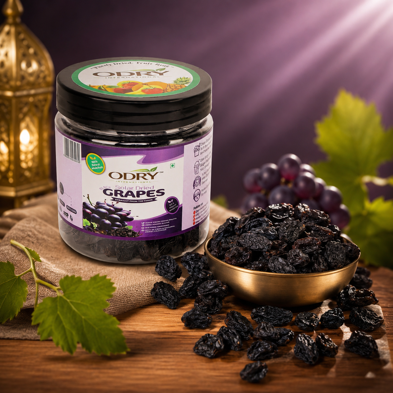 Solar Dried Black Grapes